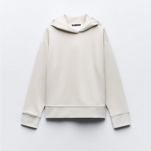 Zara cream cropped sweatshirt size large